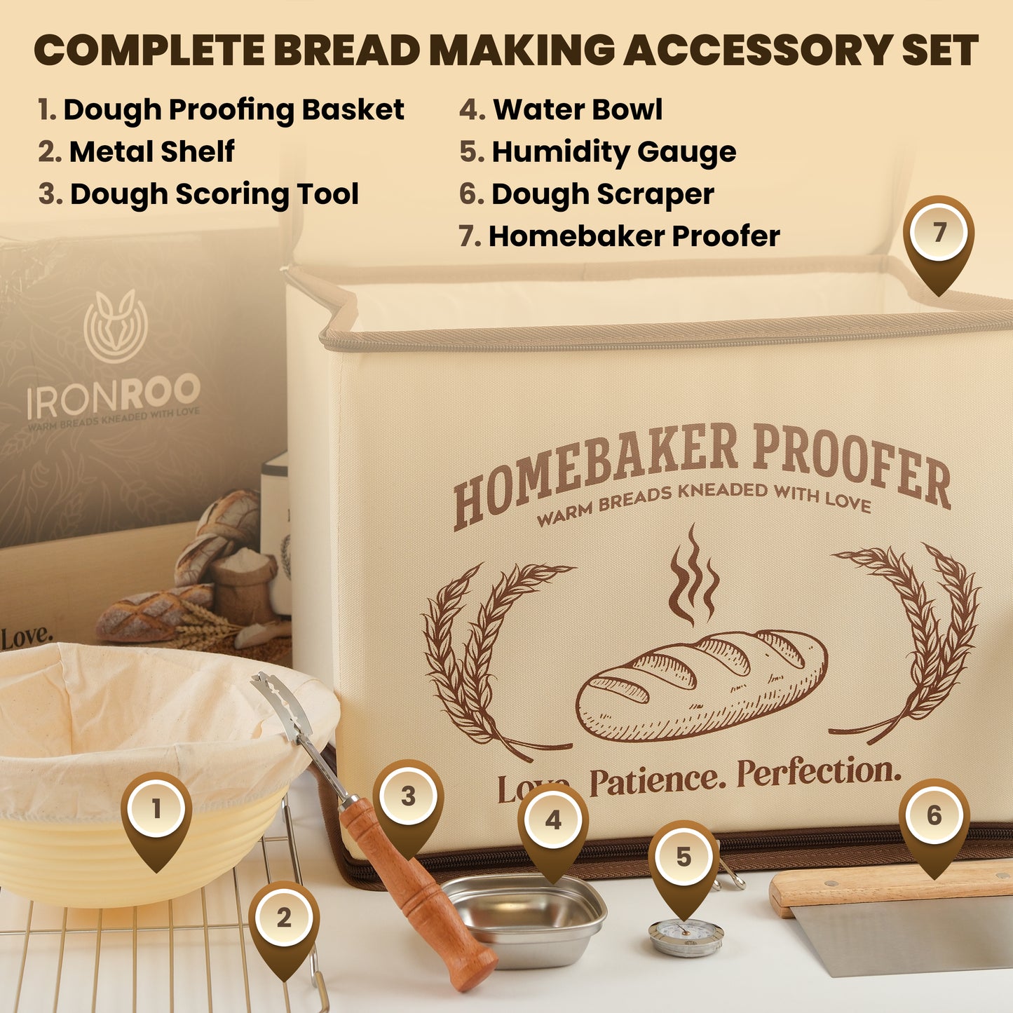 Bread Dough Proofing Box – 4-Sided Heated Bread Proofer (68°F–131°F), Upgraded 2026 Model with Temperature & Timer Control