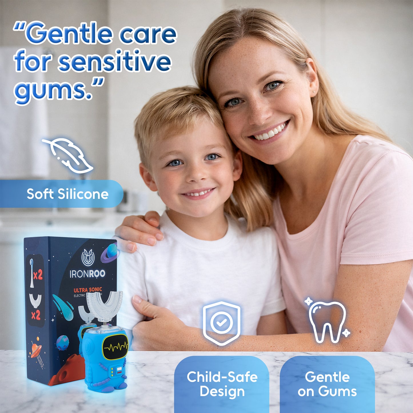 Kids U-Shaped Toothbrush – 360° Clean in 60 Seconds, Fun & Easy Brushing with 5 Modes, Soft Silicone Design (Ages 2–14)