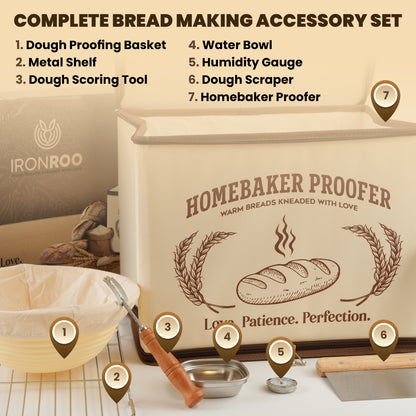 Bread Dough Proofing Box – 4-Sided Heated Bread Proofer (68°F–131°F), Upgraded 2026 Model with Temperature & Timer Control