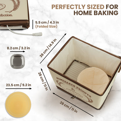 Bread Dough Proofing Box – 4-Sided Heated Bread Proofer (68°F–131°F), Upgraded 2026 Model with Temperature & Timer Control