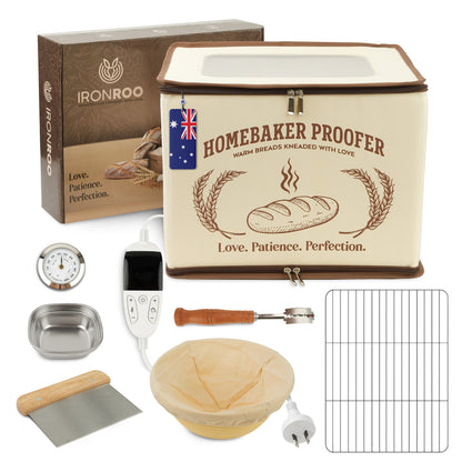 Bread Dough Proofing Box – 4-Sided Heated Bread Proofer (68°F–131°F), Upgraded 2026 Model with Temperature & Timer Control