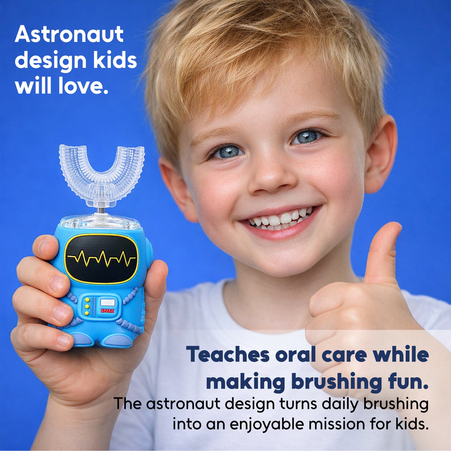 Kids U-Shaped Toothbrush – 360° Clean in 60 Seconds, Fun & Easy Brushing with 5 Modes, Soft Silicone Design (Ages 2–14)